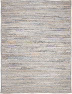 SAFAVIEH Cape Cod Collection Area Rug - 9' x 12', Natural & Blue, Handmade Flat Weave Jute, Ideal for High Traffic Areas in Living Room, Bedroom (CAP250A)