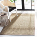 SAFAVIEH Area Rug 4x6 - Natural Fiber Collection - Natural & Grey, Seagrass, Basketweave Pattern with Border (NF114P)