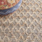 SAFAVIEH Natural Fiber Collection Area Rug - 5' x 8', Natural & Black, Flat Weave Farmhouse Geometric Jute Design, Ideal for High Traffic Areas in Living Room, Bedroom (NF382A)