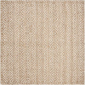 SAFAVIEH Natural Fiber Collection Area Rug - 7' Square, Natural & Ivory, Handmade Boho Farmhouse Woven Jute, Ideal for High Traffic Areas in Living Room, Bedroom (NF185A)