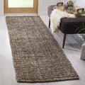 SAFAVIEH Natural Fiber Collection Runner Rug - 2'6" x 16', Natural & Grey, Handmade Jute, Farmhouse Style, Chunky Textured Thick Pile (NF447M)