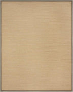 SAFAVIEH Area Rug 8x10 - Natural Fiber Collection - Large - Maize & Grey, Sisal, Woven Design with Border (NF141G)
