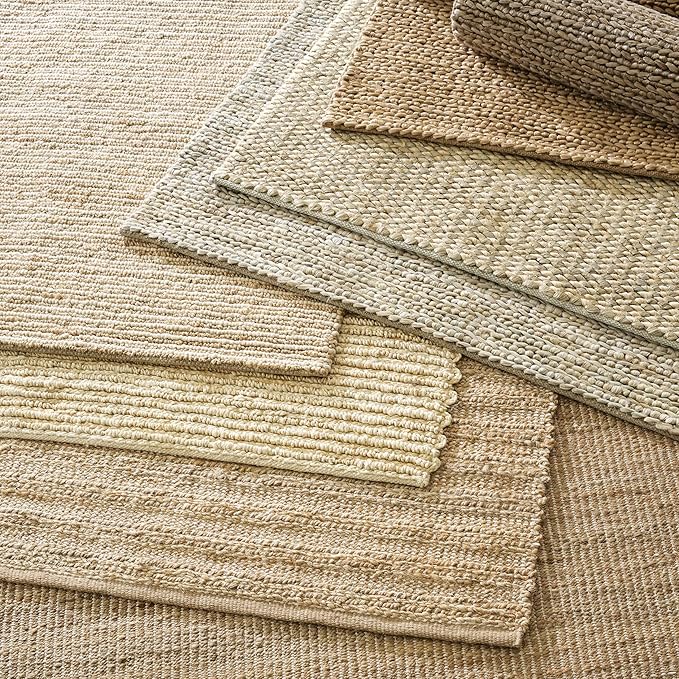 Dash & Albert Simba Ivory Handwoven Jute Rug, 2.5 X 8 Feet, Ivory Solid Pattern