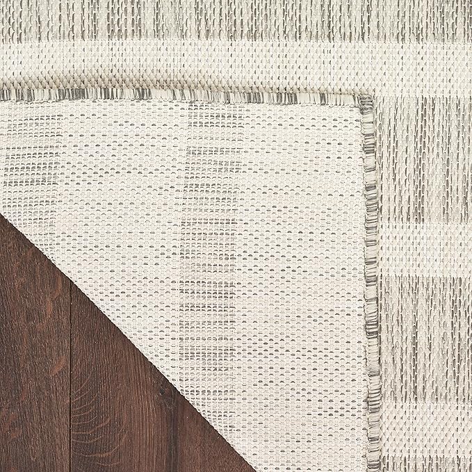 Nourison Home Positano Grey Ivory 5' x 7' Area Rug - Easy Clean, Non Shedding, Bed Room, Living Room, Dining Room, Kitchen (5' x 7')