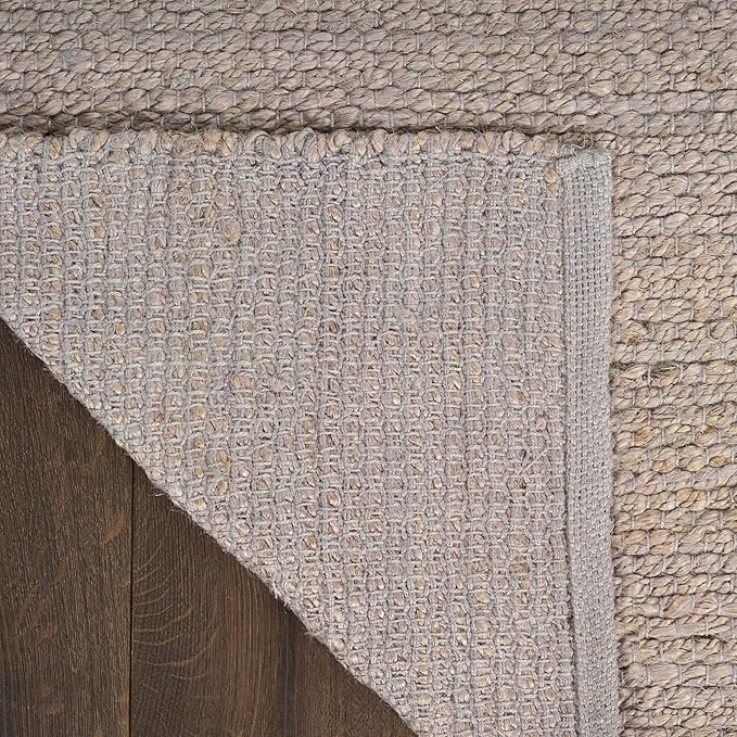 Nourison Home Natural Jute Grey 5' x 7' Area Rug - Easy Clean, Non Shedding, Bed Room, Living Room, Dining Room, Kitchen (5' x 7')