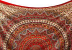 Popular Handicrafts Wall Hanging Tapestry for Bedroom Hippie Mandala Bohemian Psychedelic Intricate Floral Design Tapestries Bedspread 84 x 90 Inches (215cm x 230cm) Red Yellow