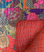 Greenland Home Jewel 100% Cotton Throw Blanket with Kantha-Style Quilting, Multicolor