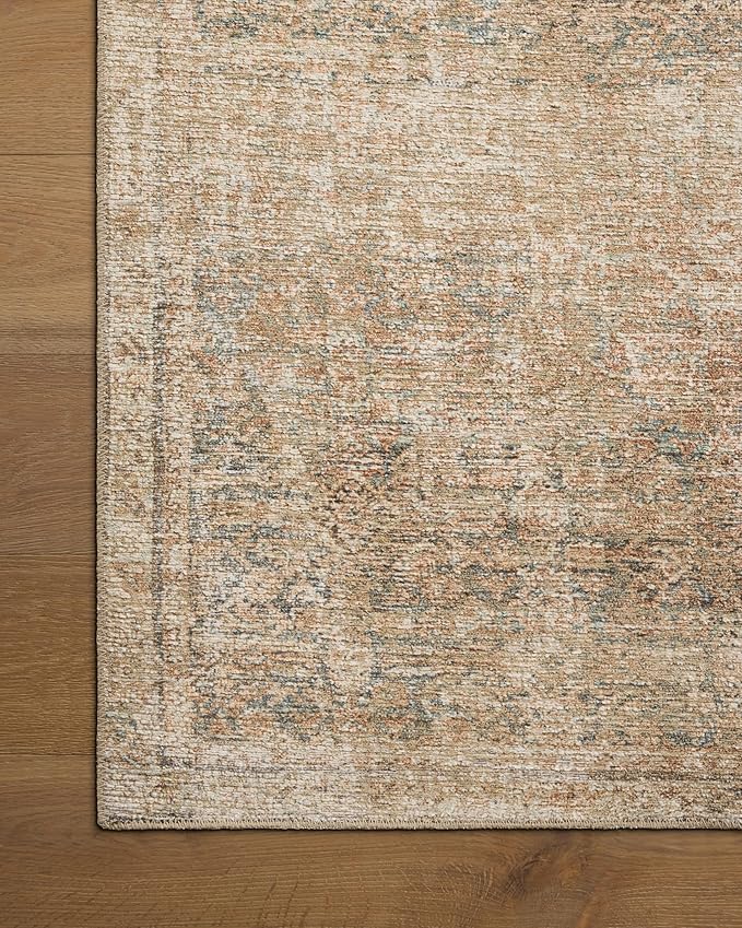 Loloi Amber Lewis Cambria Collection CBR-08 Ocean/Brick 3'-6" x 5'-6" Accent Rug Jute, Neutral, Vintage Style, Antique Tone, Living, Bedroom, Dining, Carpet