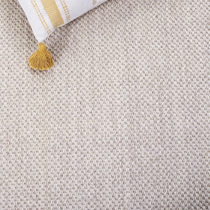 SAFAVIEH Natural Fiber Collection Runner Rug - 2'6" x 12', Marble & Beige, Sisal, Woven Design with Border (NF143C)