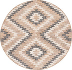 SAFAVIEH Natural Fiber Collection Area Rug - 6' Round, Natural & Black, Handmade Boho Southwestern Fringe Jute, Ideal for High Traffic Areas in Living Room, Bedroom (NFB401A)