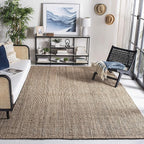 SAFAVIEH Natural Fiber Collection Area Rug - 10' x 14', Grey, Handmade Farmhouse Country Boho Rustic Jute, Ideal for High Traffic Areas in Living Room, Bedroom (NF808F)