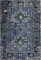 SAFAVIEH Vintage Hamadan Collection Accent Rug - 2'3" x 4', Blue & Grey, Traditional Persian Design, Non-Shedding & Easy to Clean, Ideal for Front Door, Kitchen, Entryway, Foyer (VTH211N)