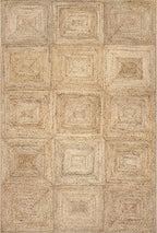 Rugs USA Juniper Natural/Ivory, 9'6" x 13'6", Hand Braided, Tiled, Jute, Soft and Textured, High Traffic, Stain Resistant, Easy Clean, Durable Area Rug for Bedroom, Living Room, Dining, Den, Foyer