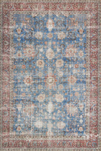 Loloi Loren Collection LQ-01 Blue/Brick 8'-4" x 11'-6" Area Rug