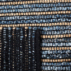 SAFAVIEH Cape Cod Collection Area Rug - 4' Square, Blue & Natural, Handmade Flat Weave Braided Jute & Cotton, Ideal for High Traffic Areas in Living Room, Bedroom (CAP363A)