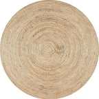 nuLOOM 6 Round Rigo Jute Hand Woven Area Rug, Natural, Solid Farmhouse Design, Natural Fiber, For Bedroom, Living Room, Dining Room, Hallway, Office, Kitchen, Entryway