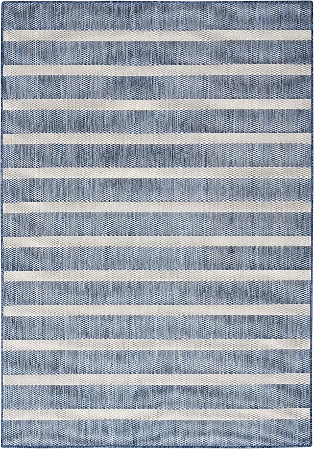 Nourison Home Positano Navy Ivory 4' x 6' Area Rug - Easy Clean, Non Shedding, Bed Room, Living Room, Dining Room, Kitchen (4' x 6')