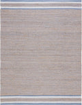 SAFAVIEH Area Rug 8x10 - Natural Fiber Collection - Large - Natural & Blue, Handmade Jute, Boho Farmhouse Style, Ideal for Living Room, Bedroom, Dining Space (NF874M)