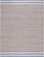 SAFAVIEH Natural Fiber Collection Area Rug - 9' x 12', Natural & Blue, Handmade Farmhouse Boho Coastal Rustic Jute, Ideal for High Traffic Areas in Living Room, Bedroom (NF874M)