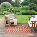 Nourison Home Positano Terracotta 5' x 7' Area Rug - Easy Clean, Non Shedding, Bed Room, Living Room, Dining Room, Kitchen (5' x 7')