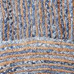 SAFAVIEH Area Rug 4' Round - Cape Cod Collection - Blue & Natural Brown, Handmade Jute & Cotton, Woven Braided Design (CAP202M)