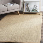 SAFAVIEH Area Rug 5x7 - Natural Fiber Collection - Maize & Linen Color, Sisal, Woven Design with Border (NF141B)