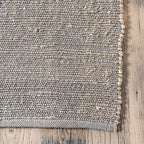 nuLOOM 3x5 Elfriede Jute & Cotton Hand Woven Area Rug, Grey, Solid Rustic Farmhouse Style, Weaved Design, Natural Fiber, For Bedroom, Living Room, Dining Room, Hallway, Office, Entryway