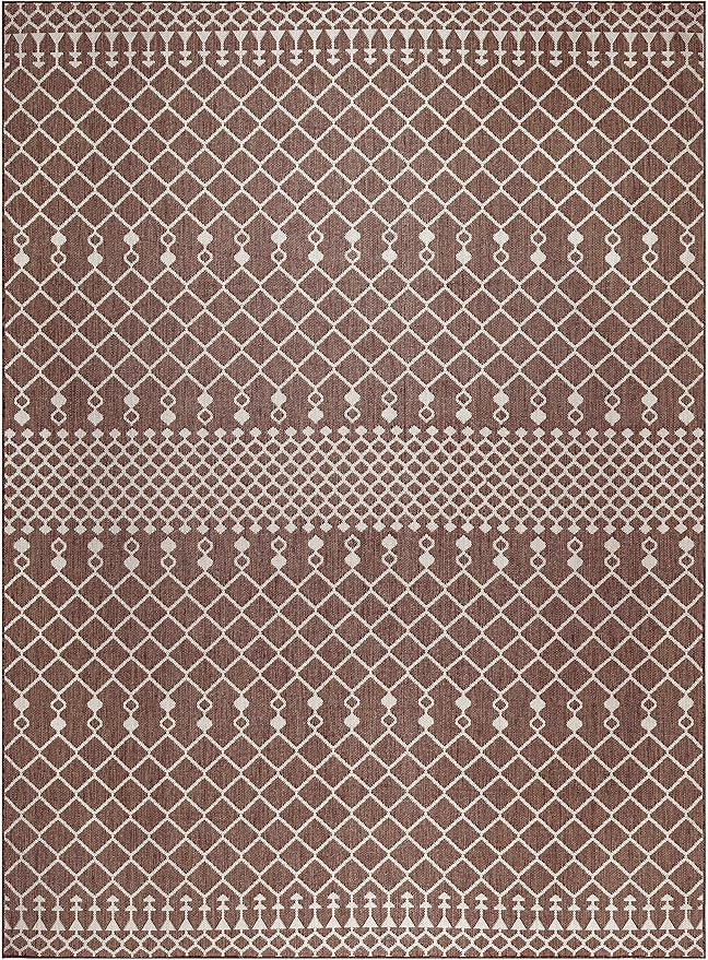 Nourison Home Positano Natural 9' x 12' Area Rug - Easy Clean, Non Shedding, Bed Room, Living Room, Dining Room, Kitchen (9' x 12')