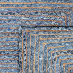 SAFAVIEH Cape Cod Collection Runner Rug - 2'3" x 20', Blue & Natural Brown, Handmade Jute & Cotton, Woven Braided Design (CAP202M)