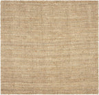 SAFAVIEH Area Rug 4' Square - Natural Fiber Collection - Natural Brown, Handmade Jute, Farmhouse Style, Chunky Textured Thick Pile (NF447A)