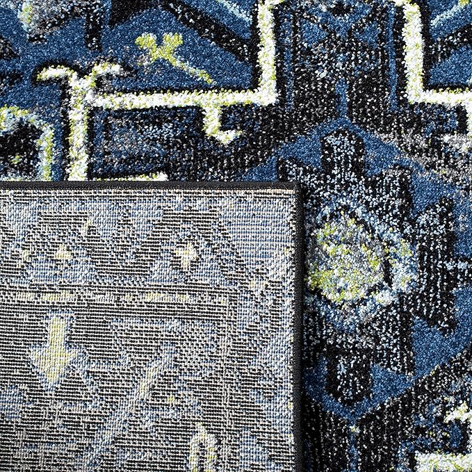 SAFAVIEH Area Rug 4x6 - Vintage Hamadan Collection - Blue & Grey, Traditional Persian Design, Non-Shedding & Easy to Clean, Ideal for Living Room, Bedroom, Dining Space (VTH211N)
