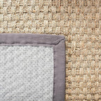 SAFAVIEH Area Rug 6x9 - Natural Fiber Collection - Natural & Dark Grey, Seagrass, Basketweave Pattern with Border (NF114Q)