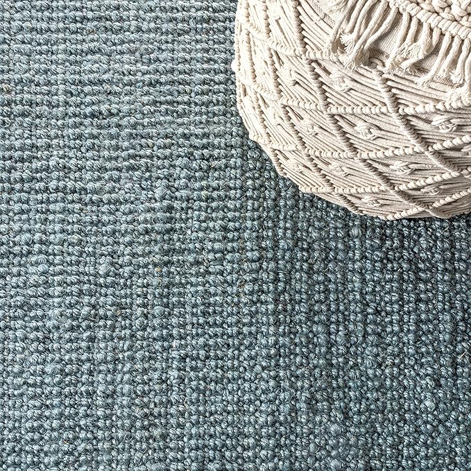 JONATHAN Y Handwoven Jute Fringe Light Blue/Gray Runner Rug, 2x8, Pata, Bohemian, Rustic, Cottage, Easy-Cleaning for Living Room, Bedroom, Kitchen, Non-Shedding (NRF103B-2)